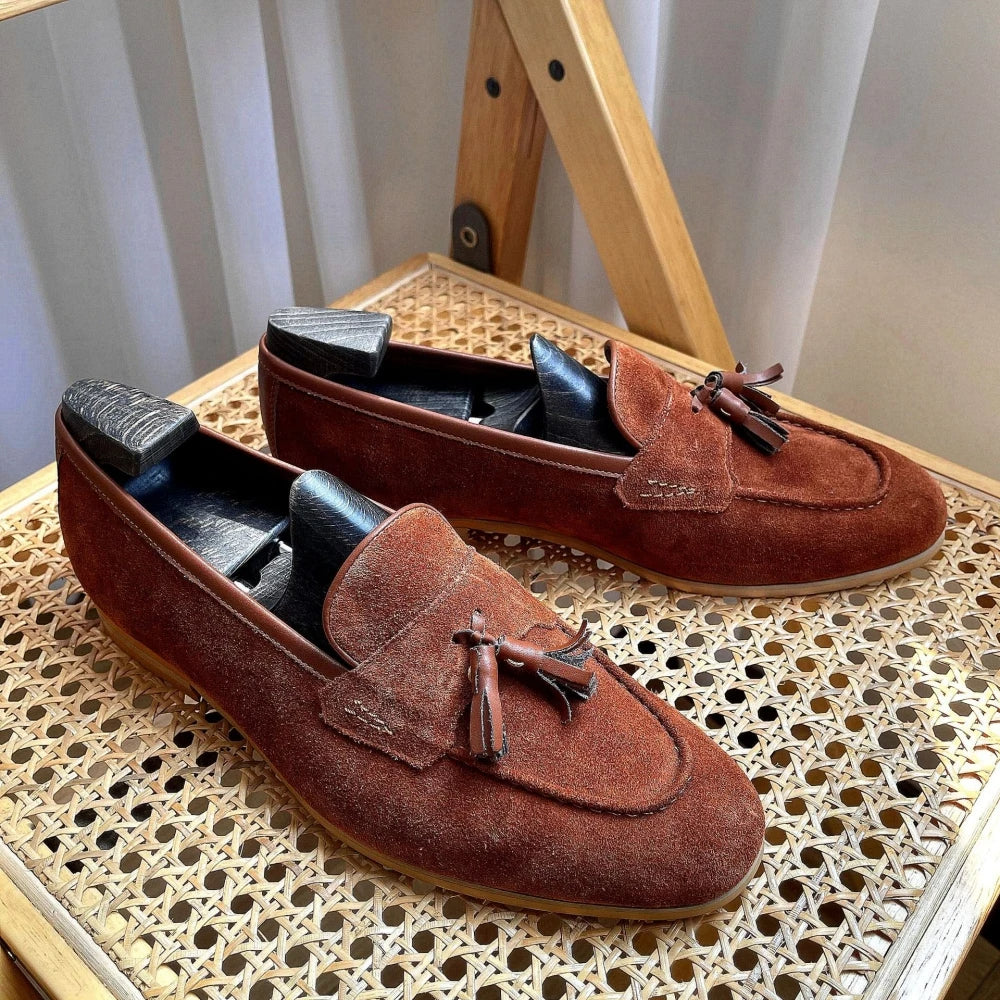 Mocassins à pampilles en daim pour hommes