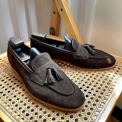 Mocassins à pampilles en daim pour hommes