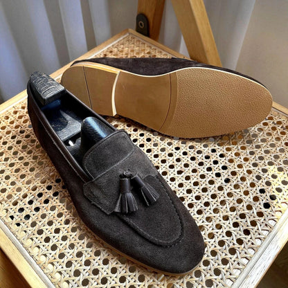 Mocassins à pampilles en daim pour hommes