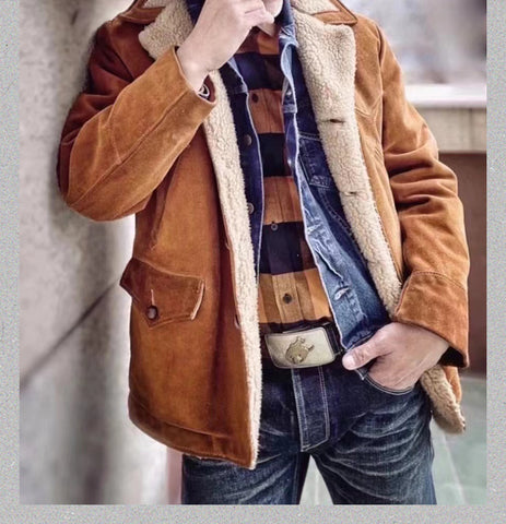 Men's Cowboy Suede Coat