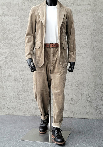 Men's Corduroy Suit Jacket Khaki