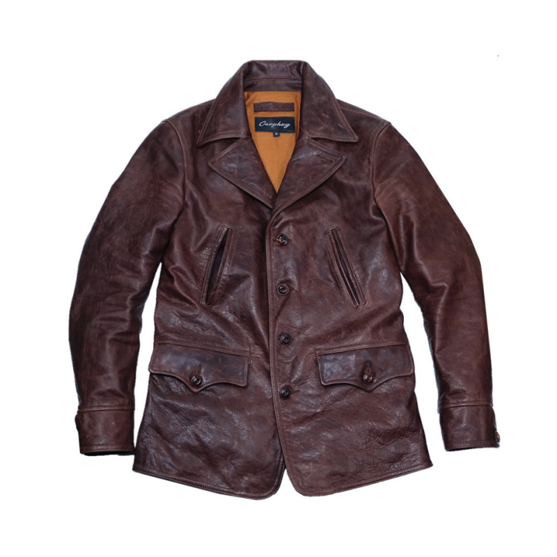 Manteau en cuir Switchyard pour homme