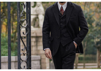 Men's Charcoal Tweed Suit Jacket