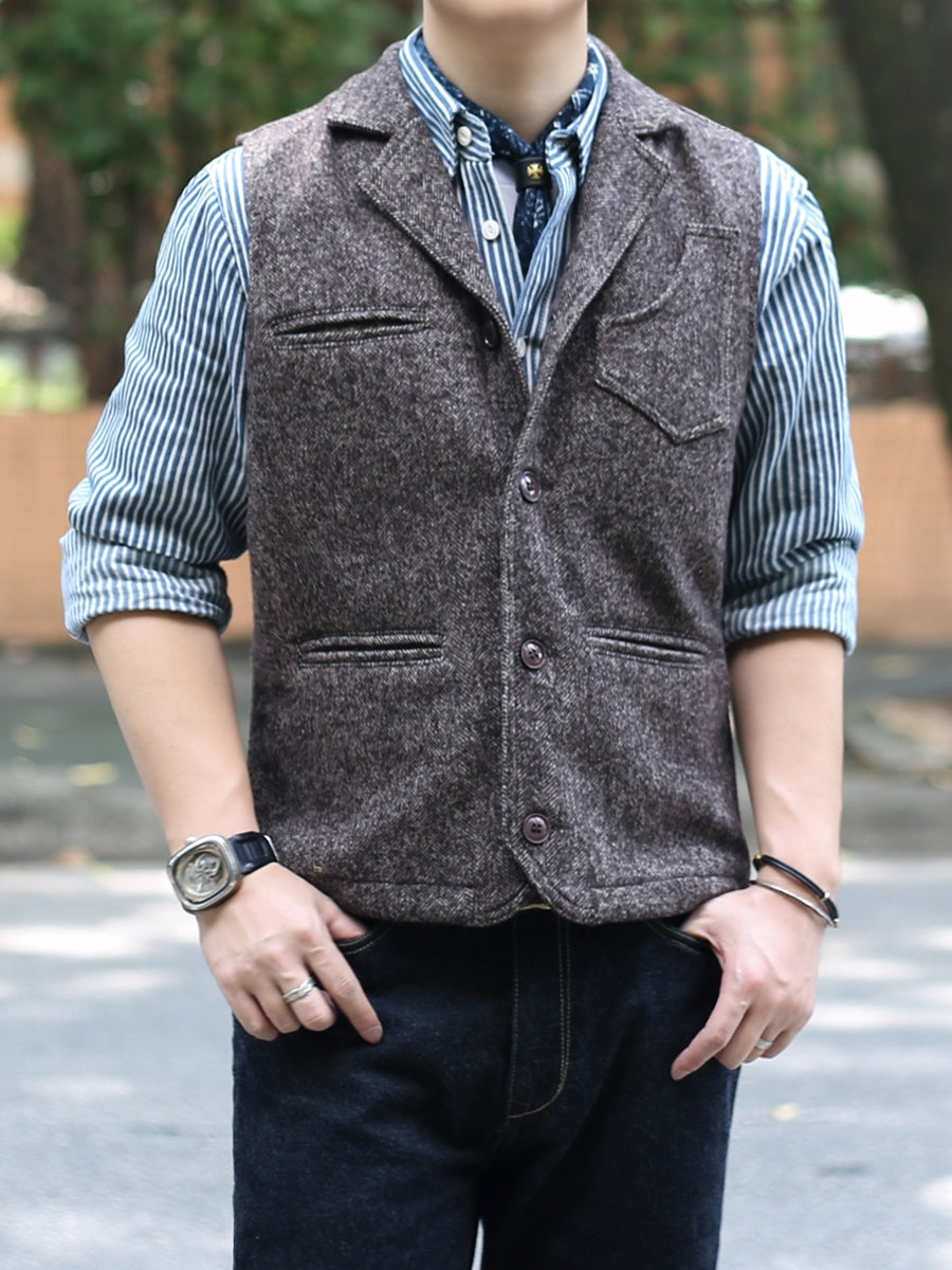 Gilet en tweed pour homme