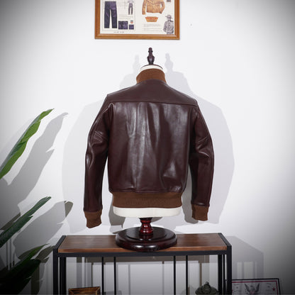 Brown Type A-1 Leather Bomber Jacket