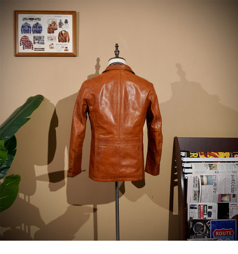 Men's Unconstructed Sports Leather Jacket