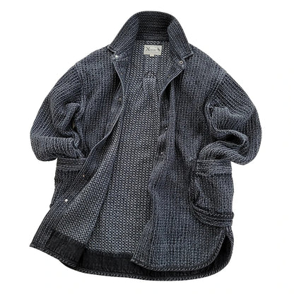 Veste chemise sashiko délavée pour homme