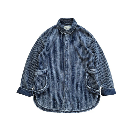 Men's Washed Sashiko Shirt Jacket