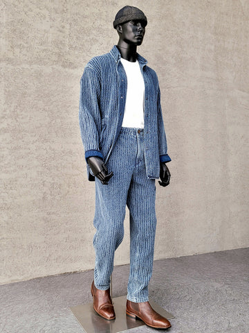 メンズウォッシュド刺し子シャツジャケット