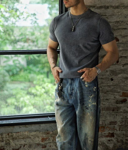 Men's Washed O-neck T-shirt