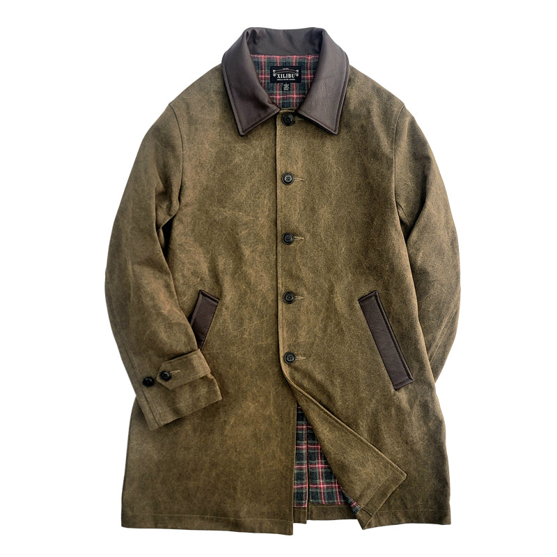 Manteau en cire Balmacaan pour homme