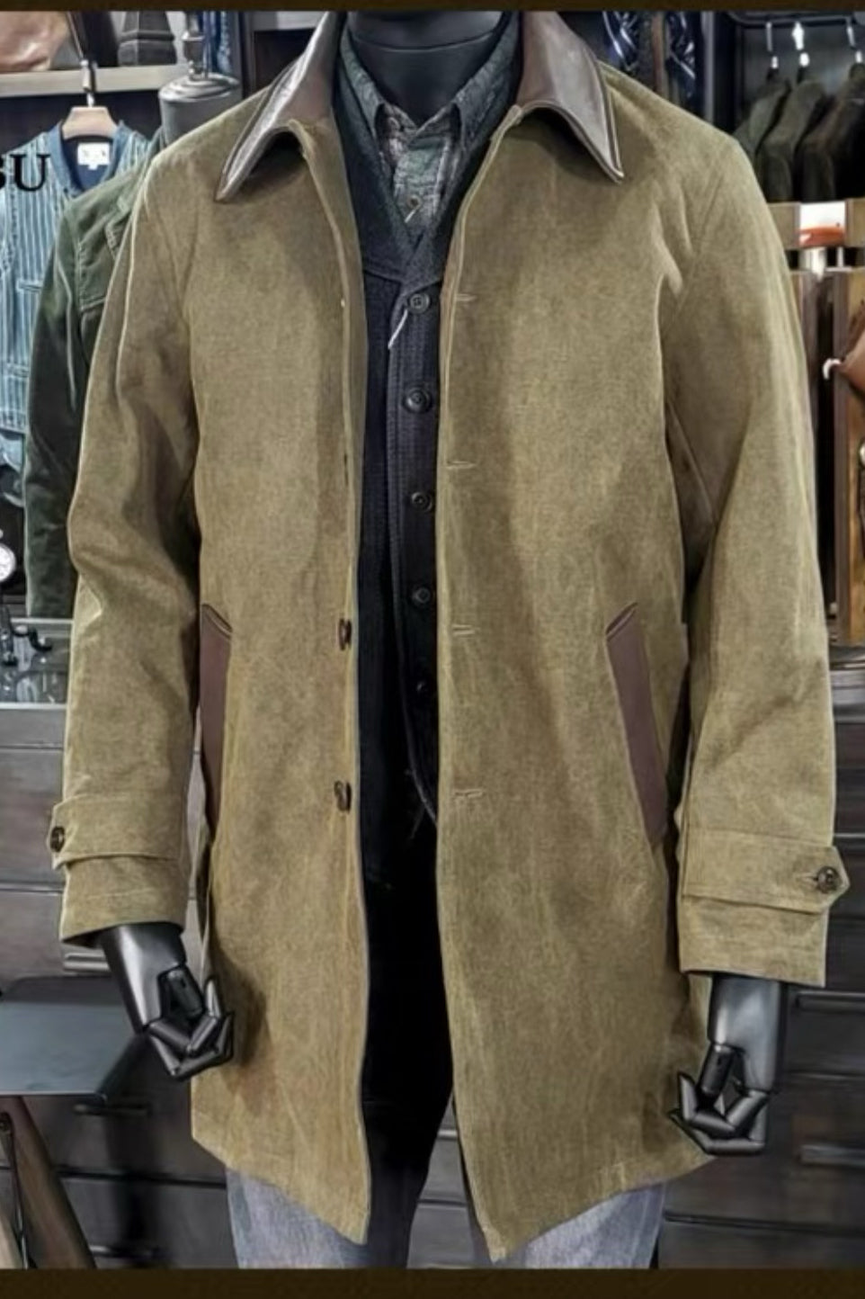 Men's Wax Balmacaan Coat