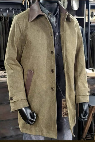 Manteau en cire Balmacaan pour homme