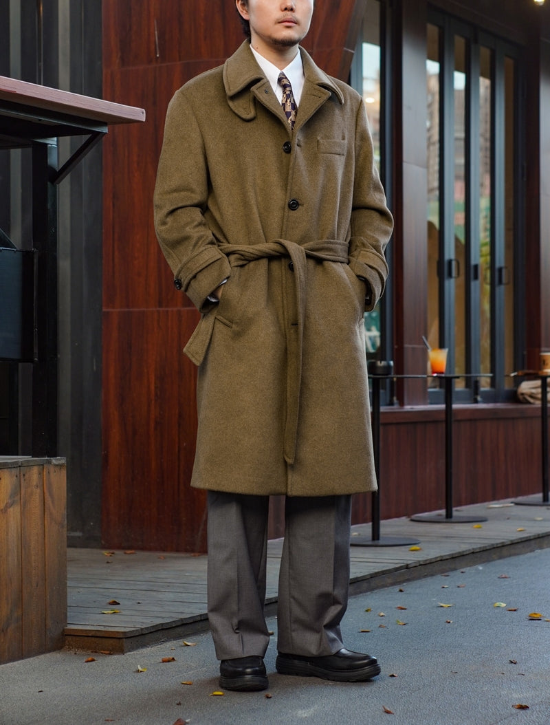 Men's Woolen Balmacaan Coat