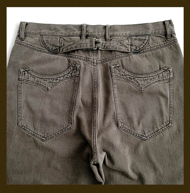 Men's Washed Distressed Work Jeans