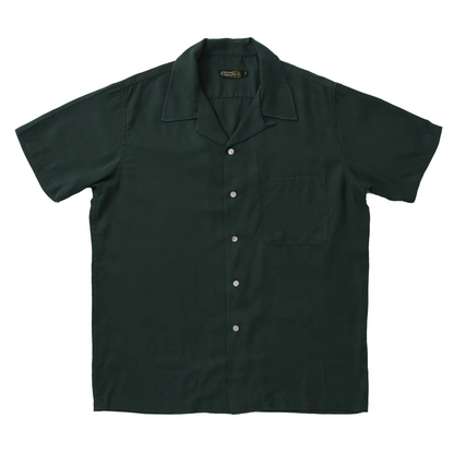 Chemise à col camp en Tencel pour homme à manches courtes