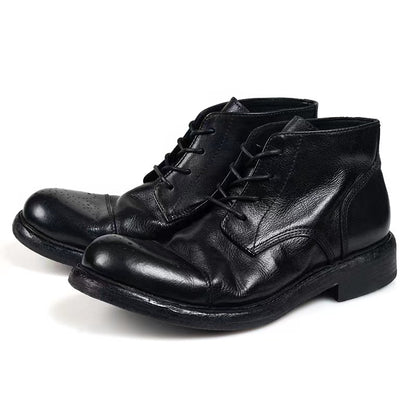 Bottes Derby Brogue en cuir pour hommes