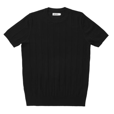 T-shirt en tricot côtelé à manches courtes pour homme