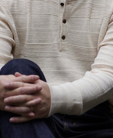 Long Sleeves Jacquard Henley Shirt 4