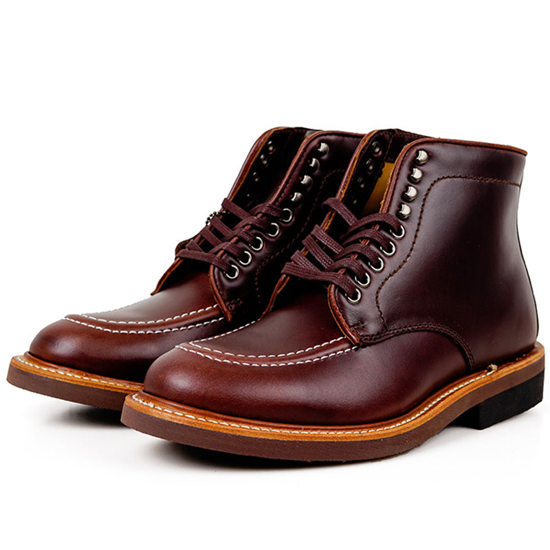 Men's Leather Moc Toe Boots