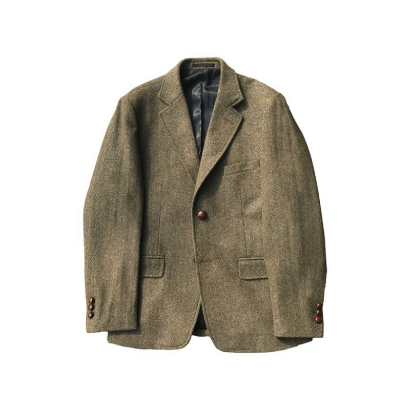 Men's 1920s Herringbone Tweed Suit Jacket Ivy Style – Crush on Retro